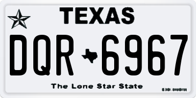 TX license plate DQR6967