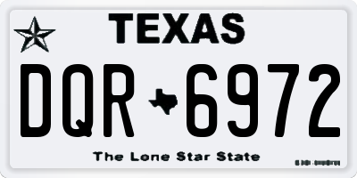 TX license plate DQR6972