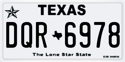 TX license plate DQR6978