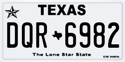 TX license plate DQR6982