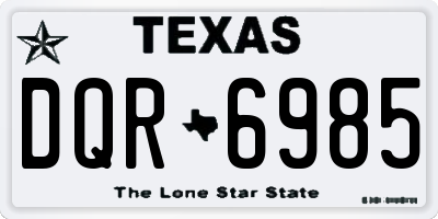 TX license plate DQR6985