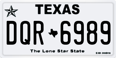 TX license plate DQR6989