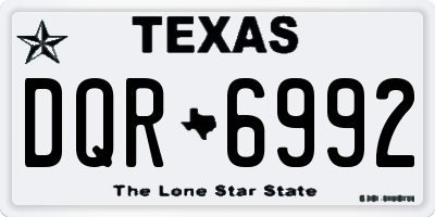 TX license plate DQR6992