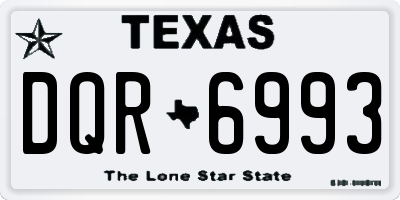 TX license plate DQR6993