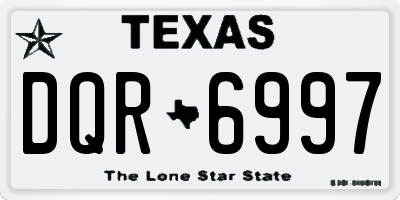 TX license plate DQR6997