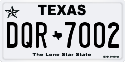 TX license plate DQR7002