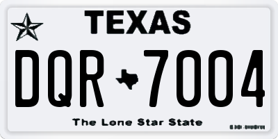 TX license plate DQR7004