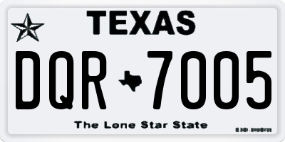 TX license plate DQR7005