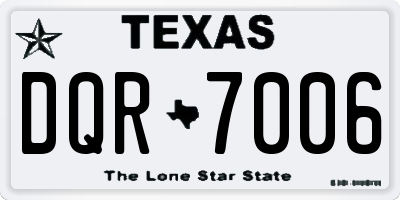 TX license plate DQR7006