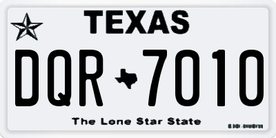 TX license plate DQR7010