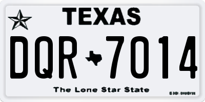 TX license plate DQR7014