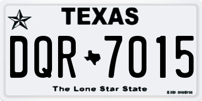 TX license plate DQR7015