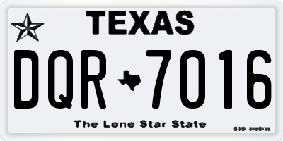 TX license plate DQR7016