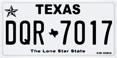 TX license plate DQR7017
