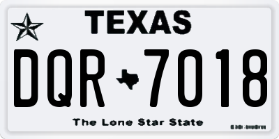 TX license plate DQR7018