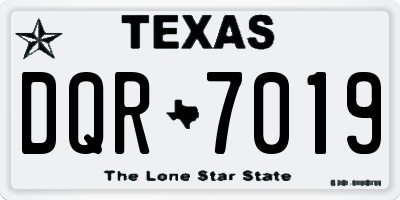 TX license plate DQR7019