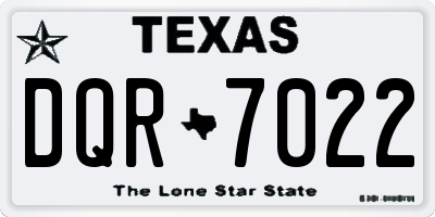 TX license plate DQR7022