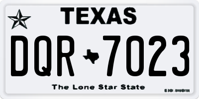 TX license plate DQR7023