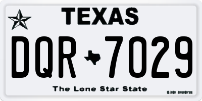 TX license plate DQR7029