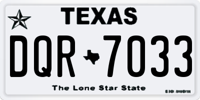 TX license plate DQR7033