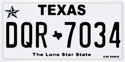 TX license plate DQR7034
