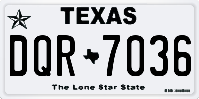 TX license plate DQR7036