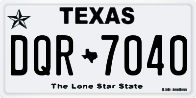 TX license plate DQR7040