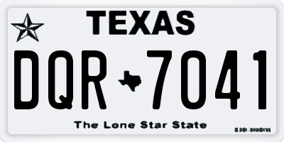 TX license plate DQR7041