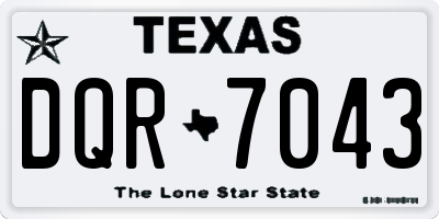 TX license plate DQR7043