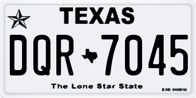TX license plate DQR7045