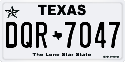 TX license plate DQR7047