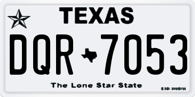TX license plate DQR7053