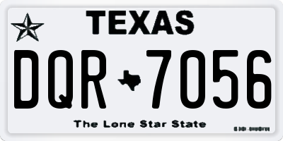 TX license plate DQR7056