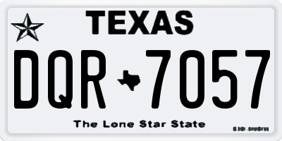 TX license plate DQR7057