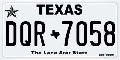 TX license plate DQR7058