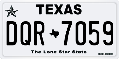 TX license plate DQR7059
