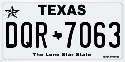 TX license plate DQR7063