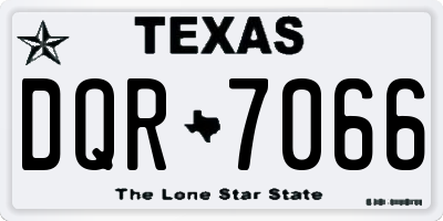 TX license plate DQR7066