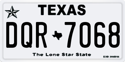 TX license plate DQR7068