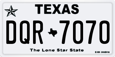 TX license plate DQR7070