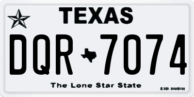 TX license plate DQR7074