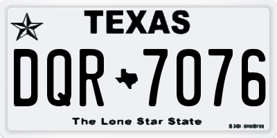 TX license plate DQR7076