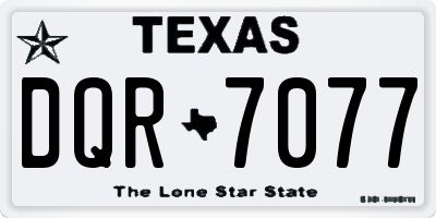 TX license plate DQR7077