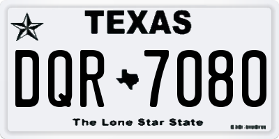 TX license plate DQR7080