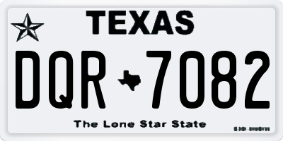 TX license plate DQR7082