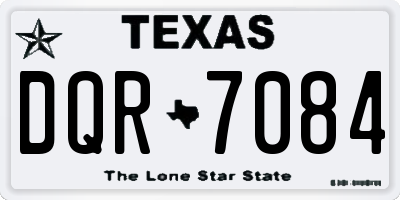 TX license plate DQR7084