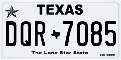 TX license plate DQR7085