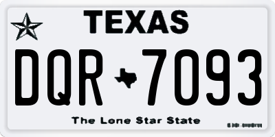 TX license plate DQR7093