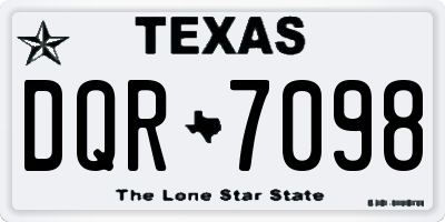 TX license plate DQR7098