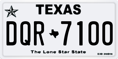 TX license plate DQR7100